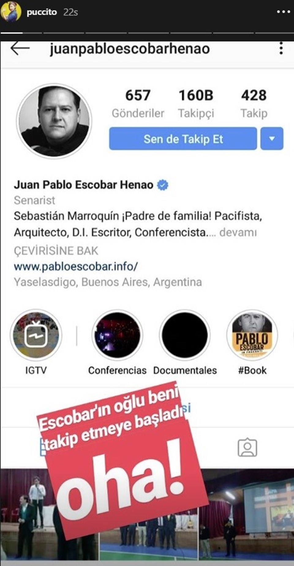 Pablo Escobar’ın oğlu sosyal medya fenomeni Pucca’yı takibe aldı - 1