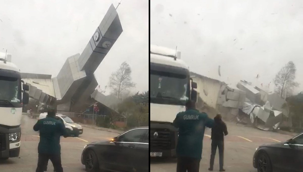 İstanbul'da saat kulesi bir anda yerle bir oldu