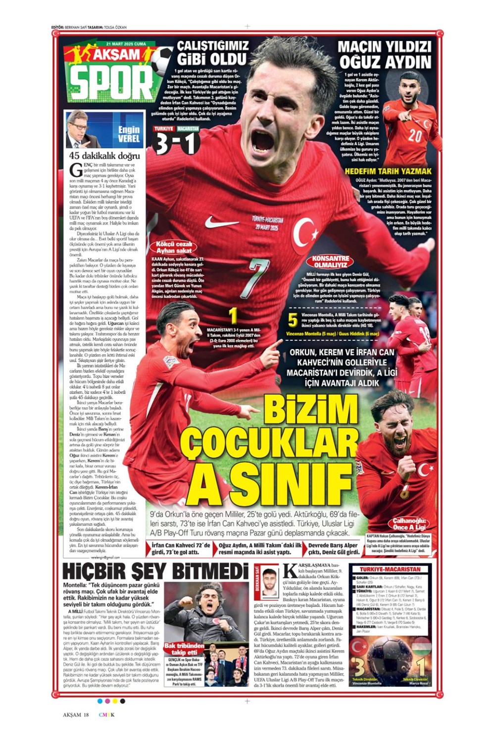"İşte bizim çocuklar" (21 Mart 2025 spor manşetleri) - 1