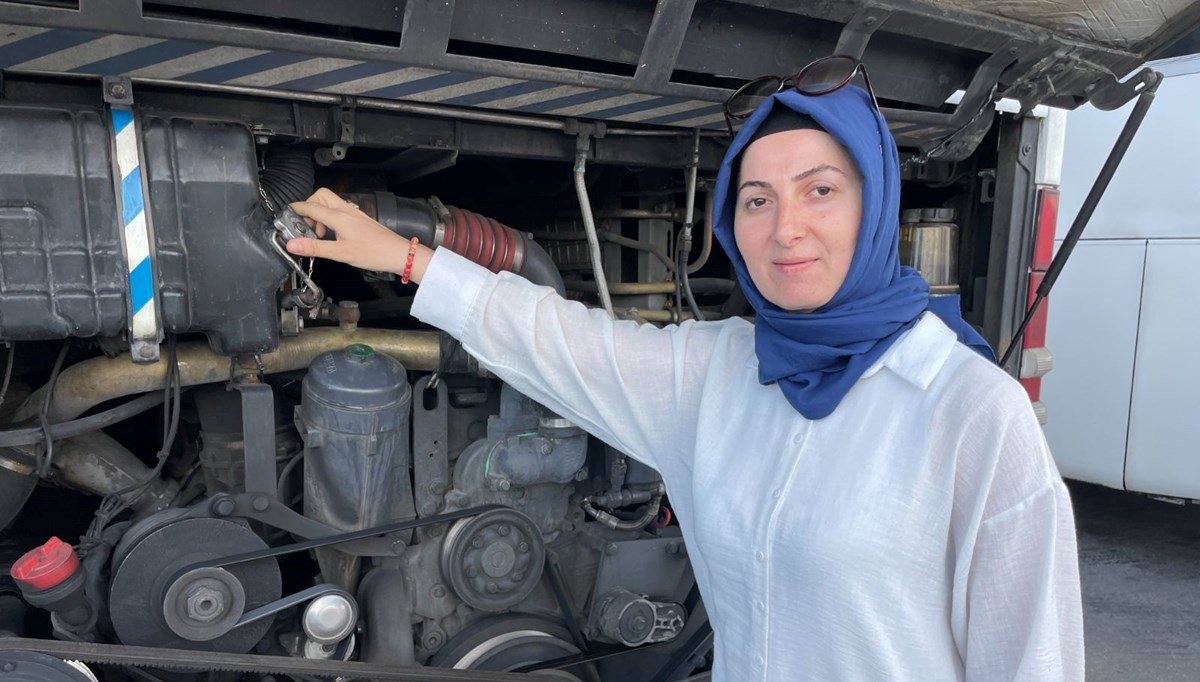 Kocası ile aynı otobüste şoförlük yapıyor