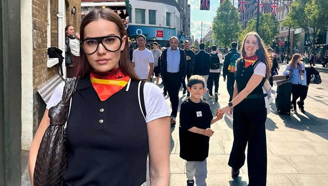 Fahriye Evcen'den Londra pozları