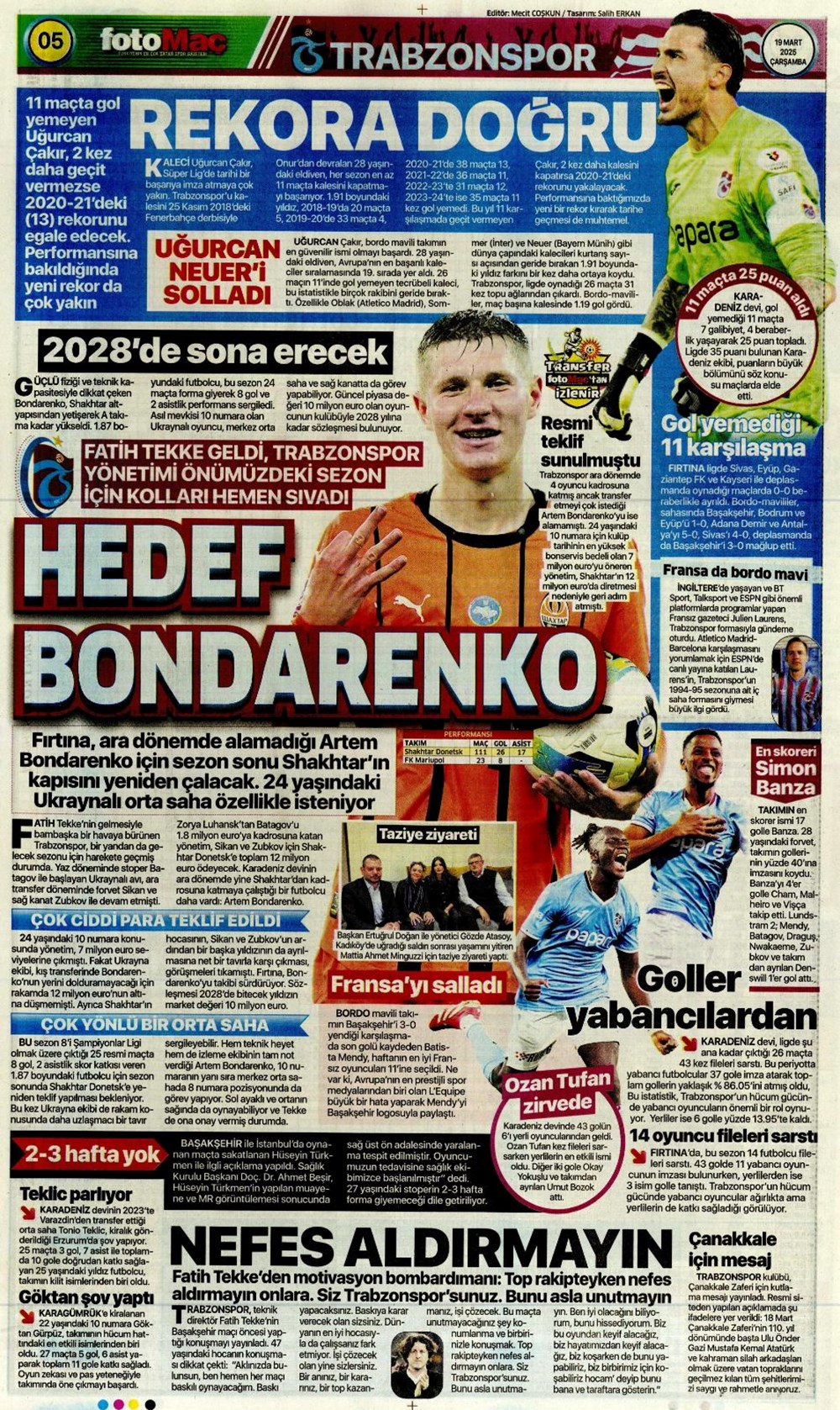 "Kayıtsız şartsız Mourinho" (19 Mart 2025 spor manşetleri) - 6