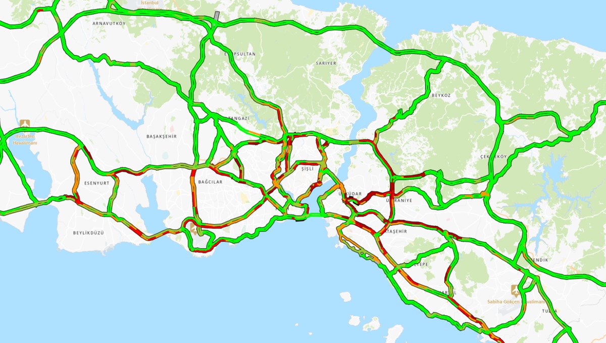 Haftanın ilk iş gününde trafik yoğunluğu Haftanın ilk iş gününde trafik yoğunluğu