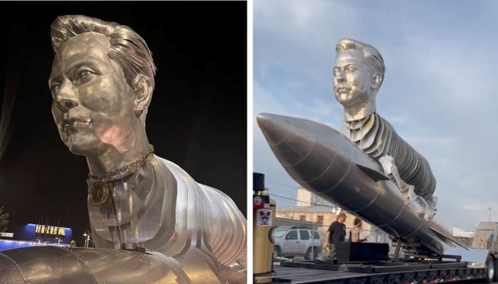 Elon Musk'ın 12 ton ağırlığında metal heykeli yapıldı - 7