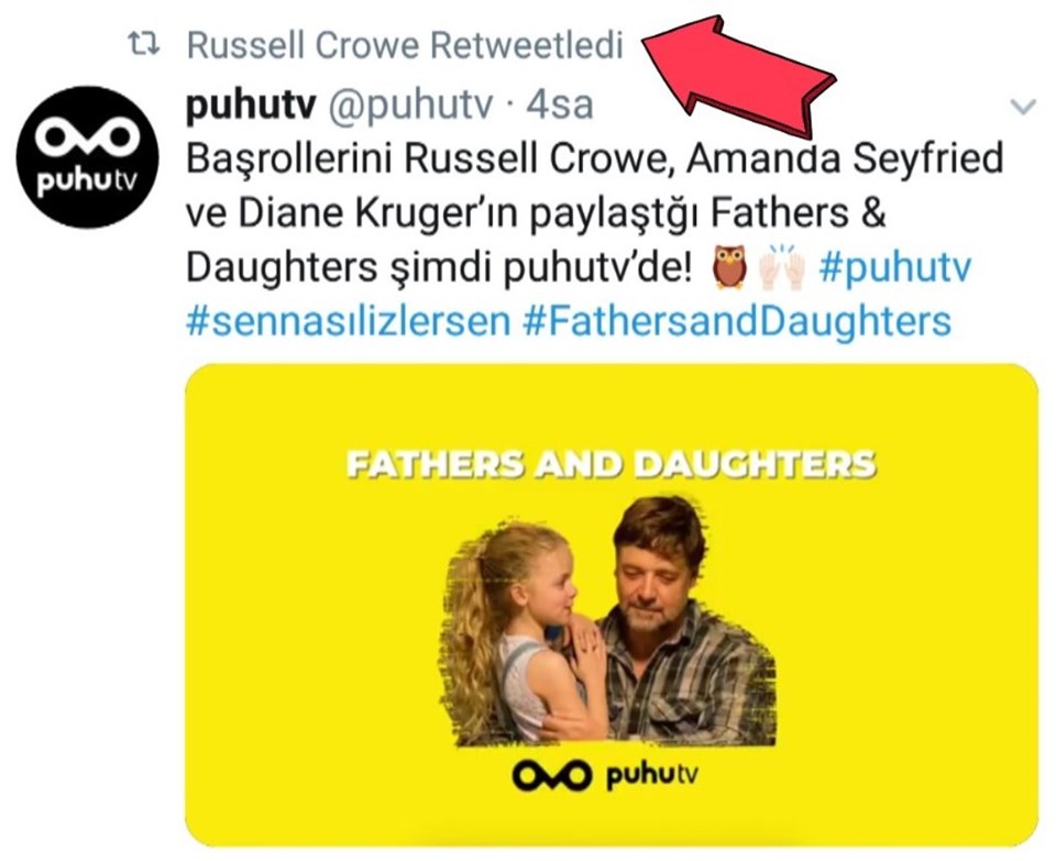 Babalar ve Kızları puhutv'de (Russell Crowe’dan paylaşım) - 1