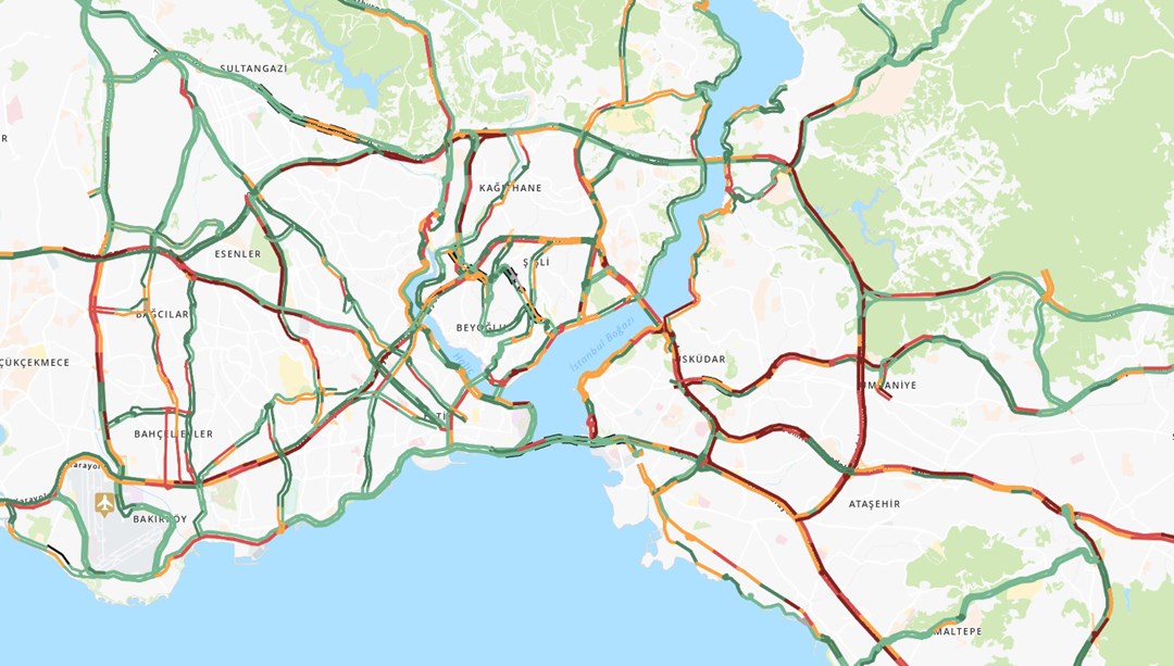 İstanbul trafiğinde yağmur yoğunluğu