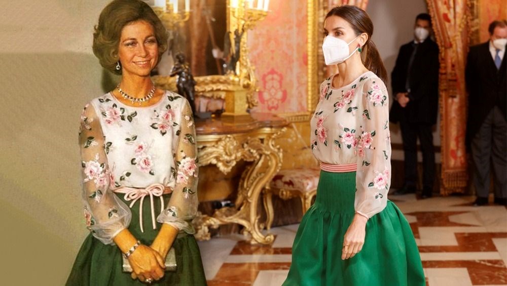 İspanya Kraliçesi Letizia Ortiz kayınvalidesinin 45 yıl önceki kıyafetini giydi - 4