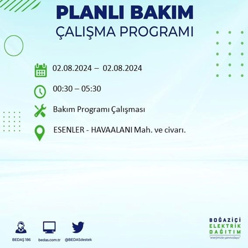 İstanbul'un 22 ilçesinde elektrik kesintisi: Elektrikler ne zaman gelecek? (2 Ağustos BEDAŞ kesinti programı) - 26