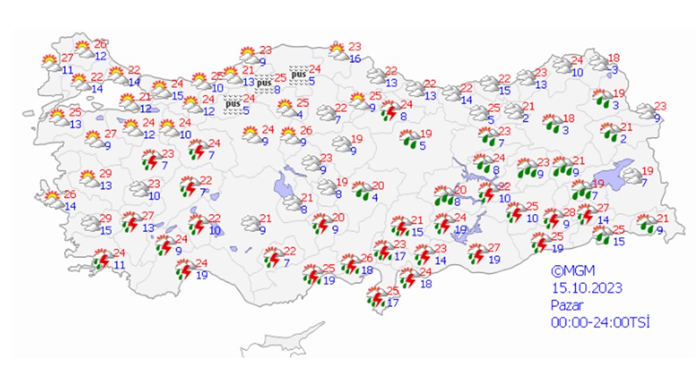 12 il için kuvvetli yağış ve toz taşınımı uyarısı (Bu hafta hava nasıl olacak?) - 10