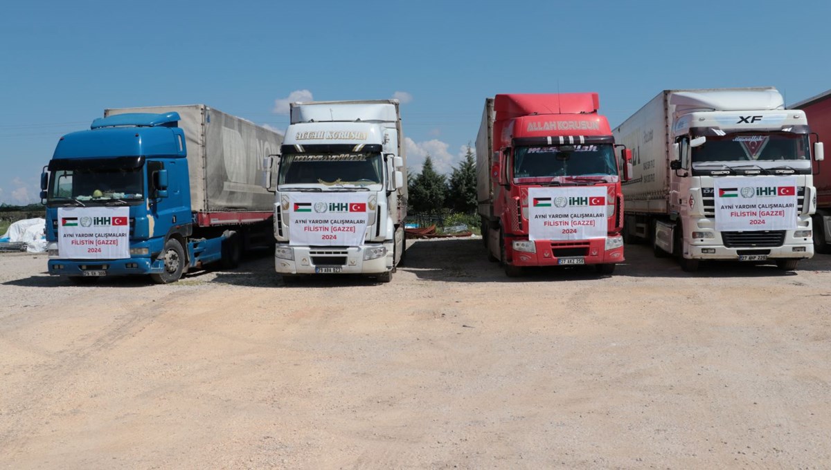 Kilis'ten Gazze'ye 10 yardım TIR'I gönderildi