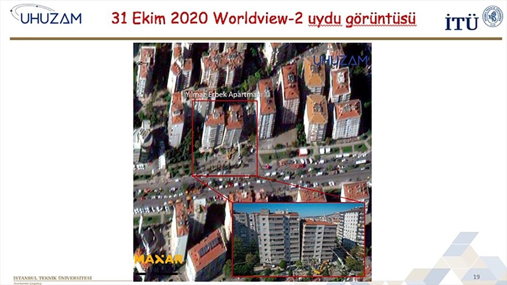 İzmir'deki yıkım uzaydan görüntülendi