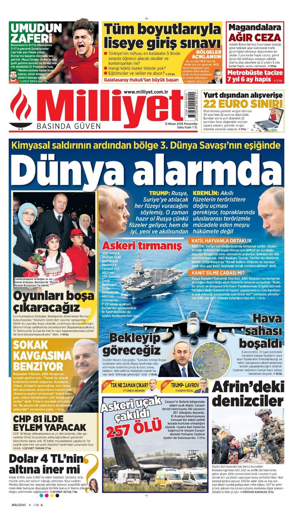 Günün gazete manşetleri - 12 Nisan 2018 - 1