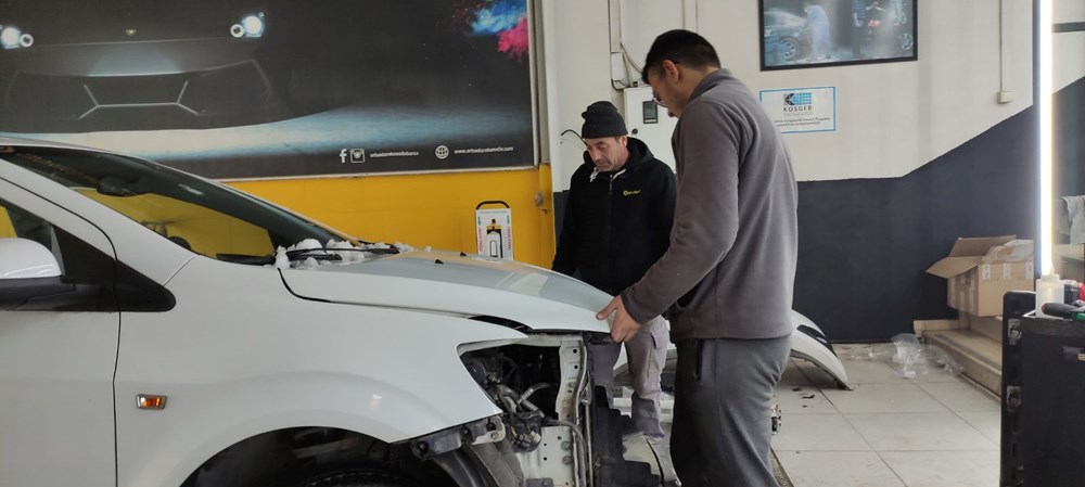 Kar kazaları artırdı, kaportacılarda araç koyacak yer kalmadı - 6