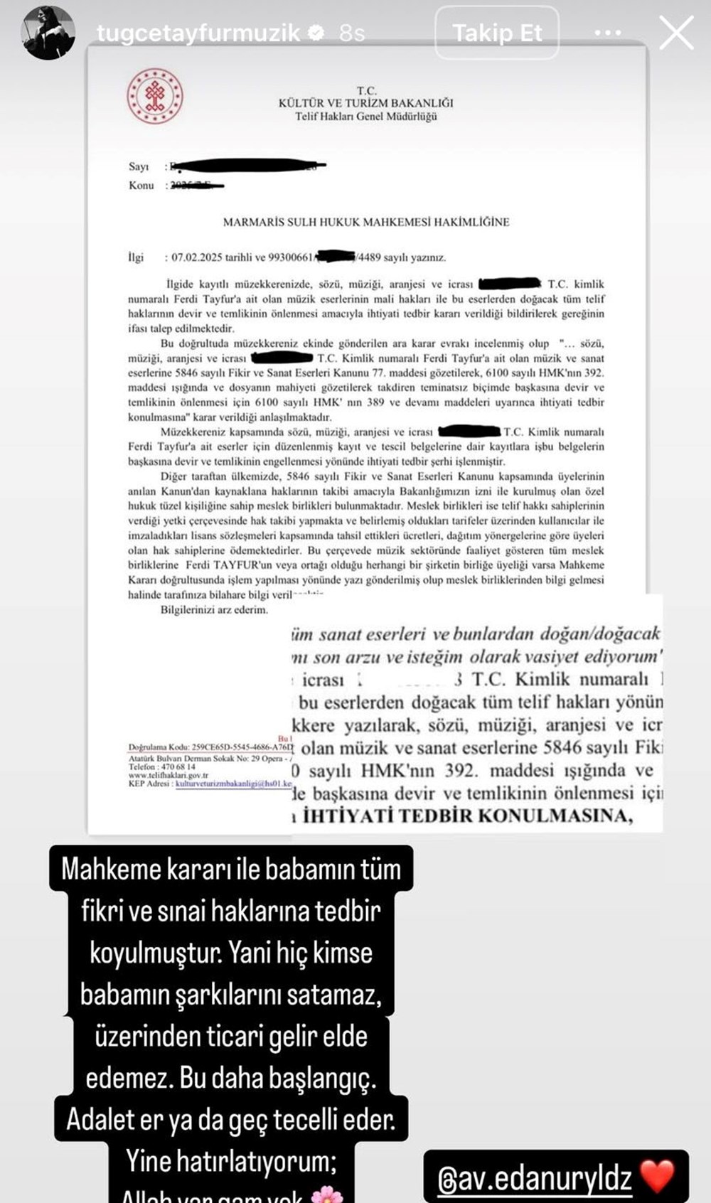 Ferdi Tayfur'un mirasına tedbir kararı | Tuğçe Tayfur duyurdu: Bu daha başlangıç - 4