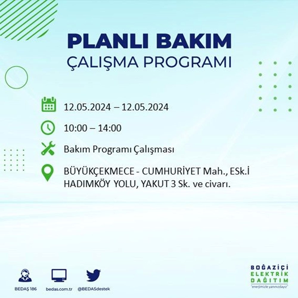 İstanbul'un 10 ilçesinde elektrik kesintisi: Elektrikler ne zaman gelecek? BEDAŞ kesinti programı - 5