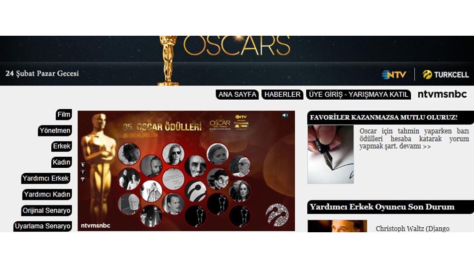 Oscar talihlileri belli oldu