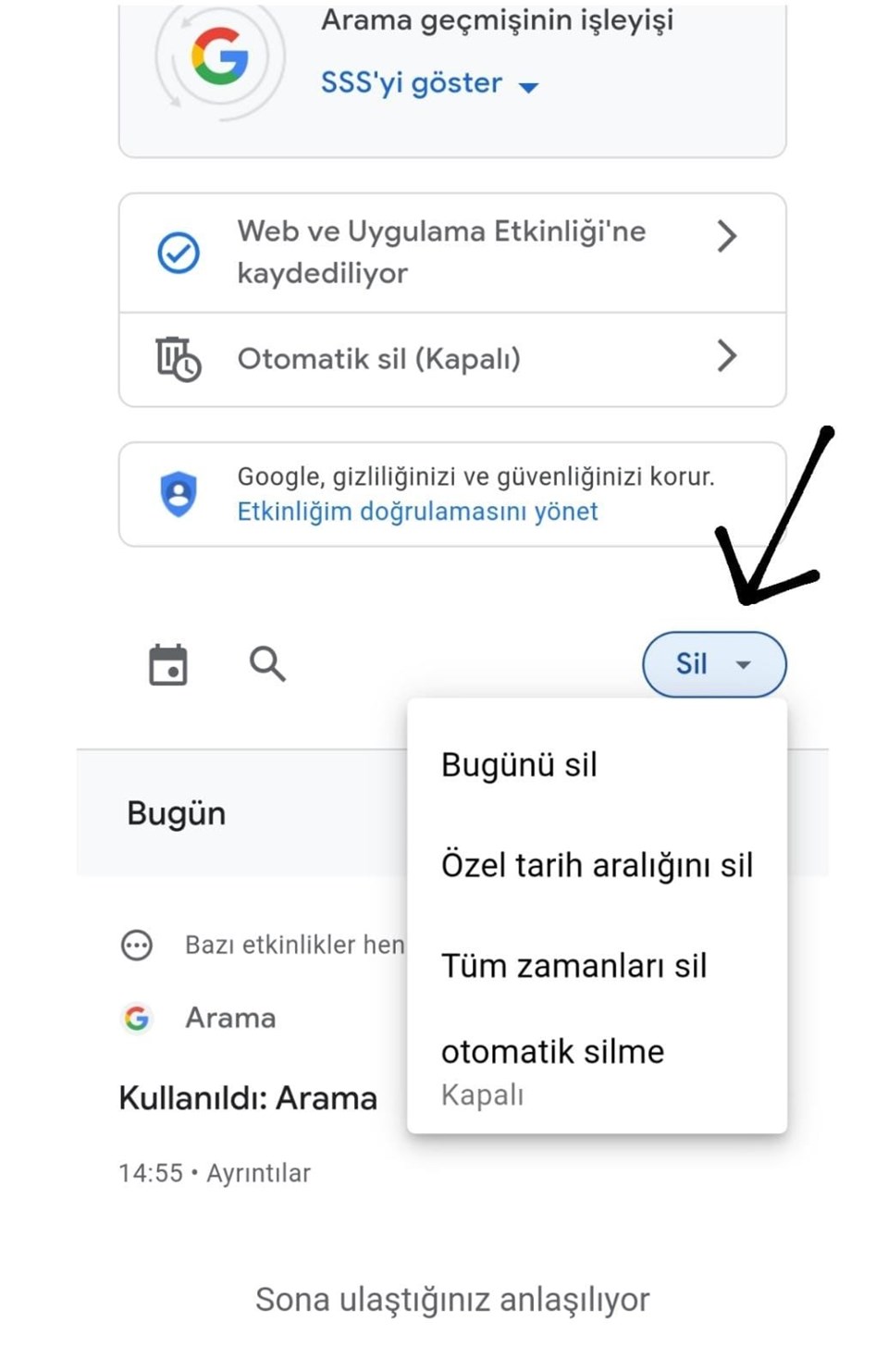 Google arama geçmişi Google hesabından nasıl temizlenir? - 8