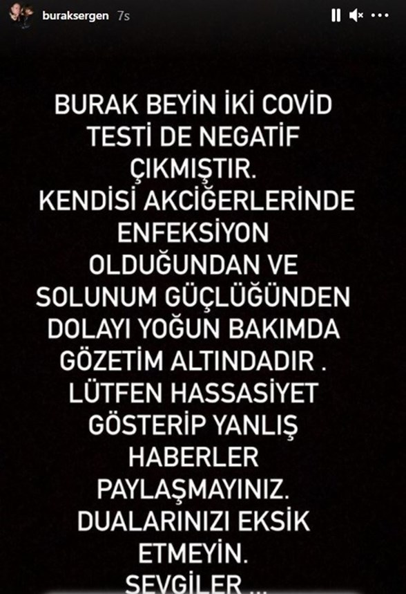 yogun bakimda olan burak sergen in saglik durumu nasil magazin haberleri ntv