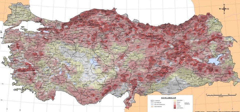 Türkiye Heyelan Yoğunluk Haritası