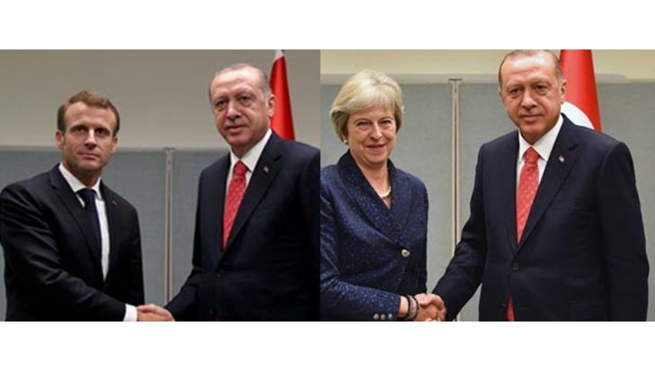 Cumhurbaşkanı Erdoğan, Fransız mevkidaşı Macron ve İngiltere Başbakanı May ile görüştü