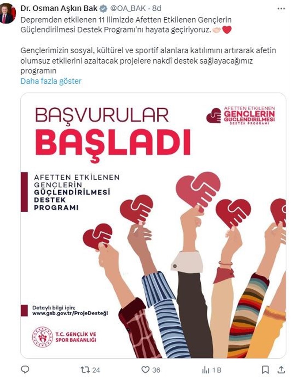 Afetten Etkilenen Gençlerin Güçlendirilmesi Destek Programı'na başvurular başladı: Başvuru nasıl yapılır, şartlar neler? - 1