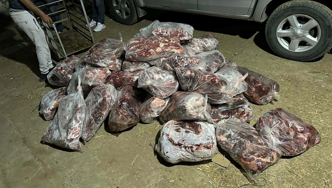 İncirliova'da bir ton domuz eti ele geçirildi