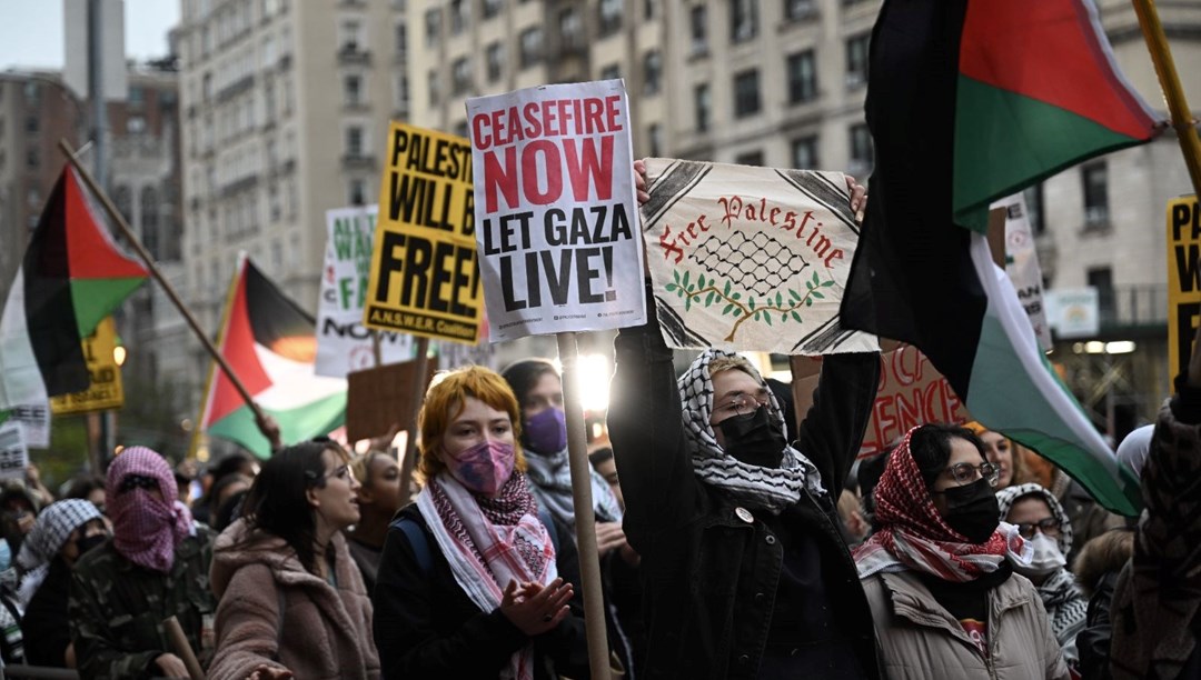 ABD'de Filistin'e destek gösterisinde 40 kişi gözaltına alındı