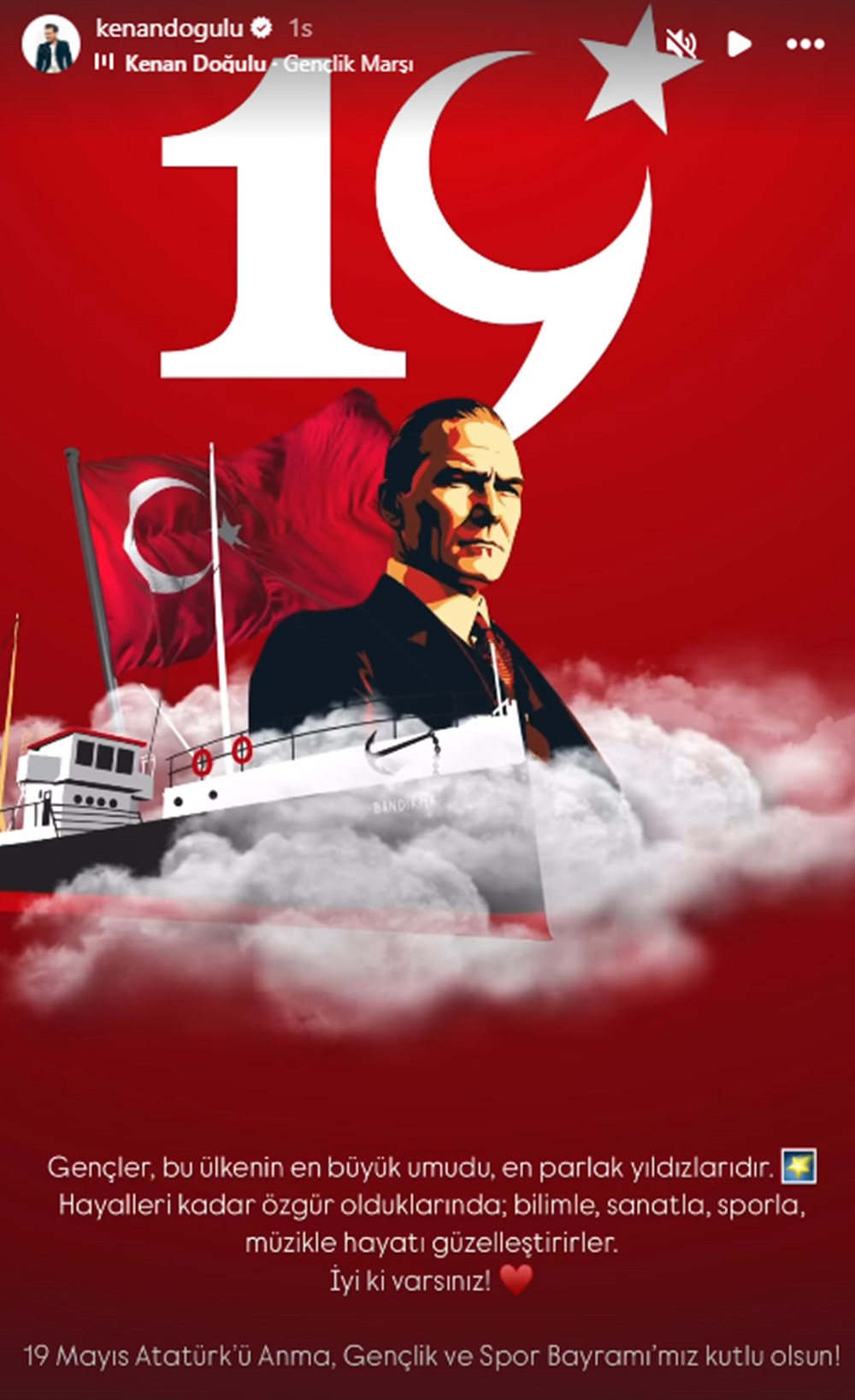 Ünlülerden 19 Mayıs Atatürk'ü Anma Gençlik ve Spor Bayramı mesajları - 5