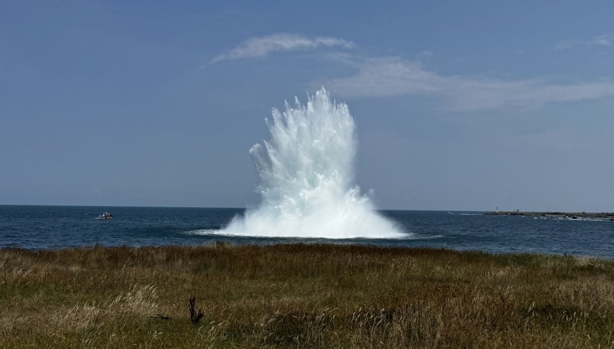 Dalış yapanlar fark etti, denizdeki mayın imha edildi