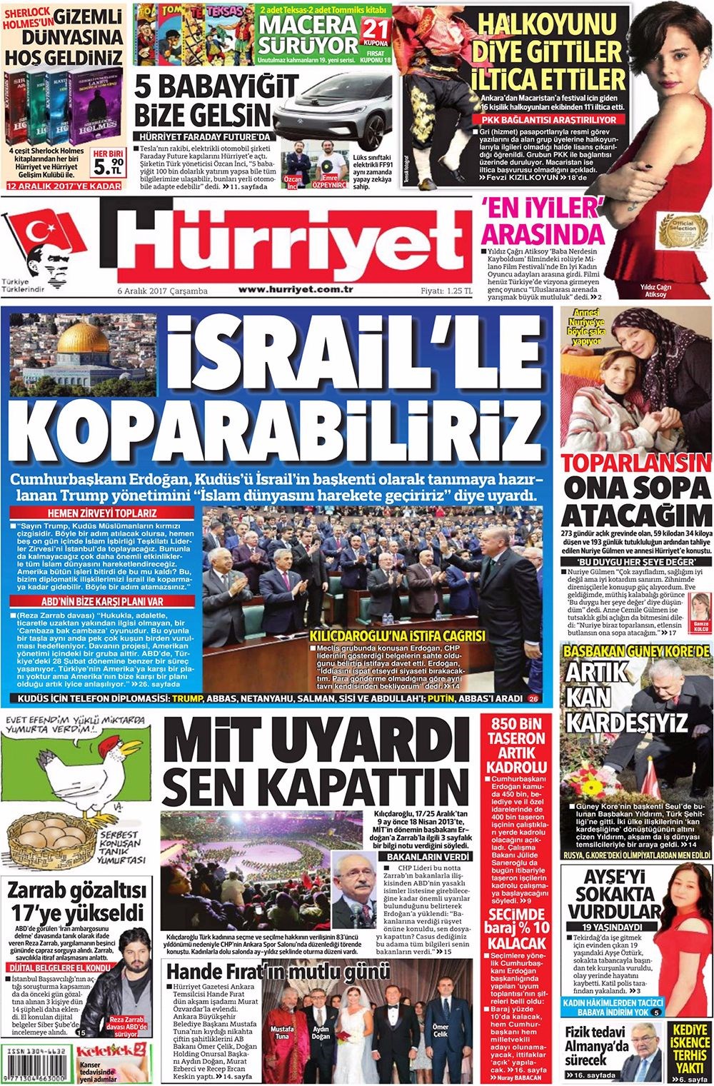 Günün gazete manşetleri 6 Aralık 2017 Son Dakika Türkiye Haberleri Günün gazete manşetleri 6 Aralık 2017 Son Dakika Türkiye Haberleri