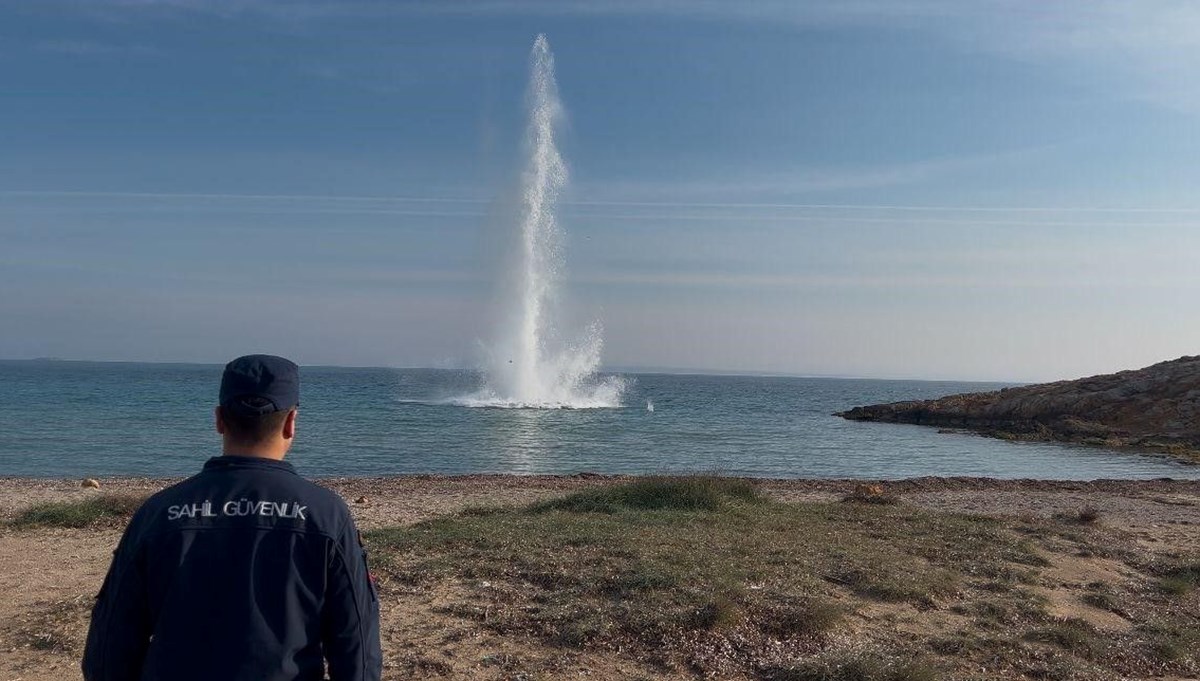 Çanakkale’de denizde bulunan mayın imha edildi Çanakkale’de denizde bulunan mayın imha edildi