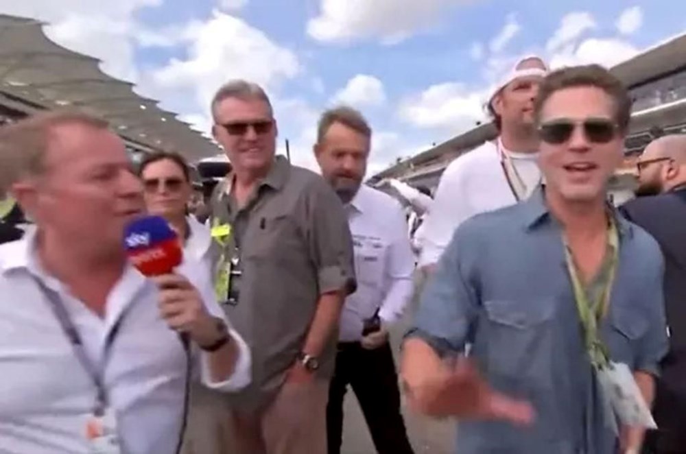 Brad Pitt'ten canlı yayında Formula 1 muhabirine kötü muamele - 2