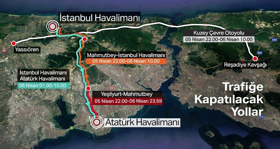 İstanbul Havalima'na taşınma 45 saat sürecek (Trafiğe kapanacak yollar) - 1
