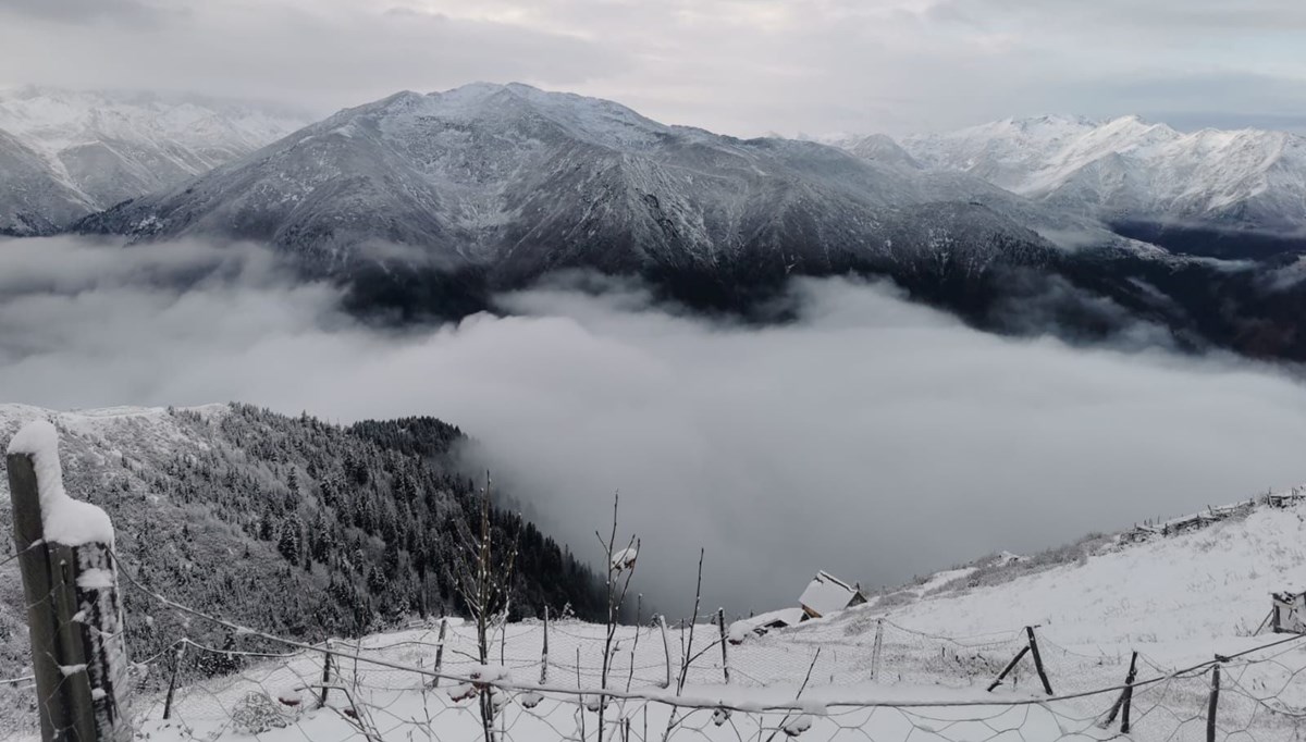 Rize'nin yüksek kesimleri beyaza büründü Rize'nin yüksek kesimleri beyaza büründü