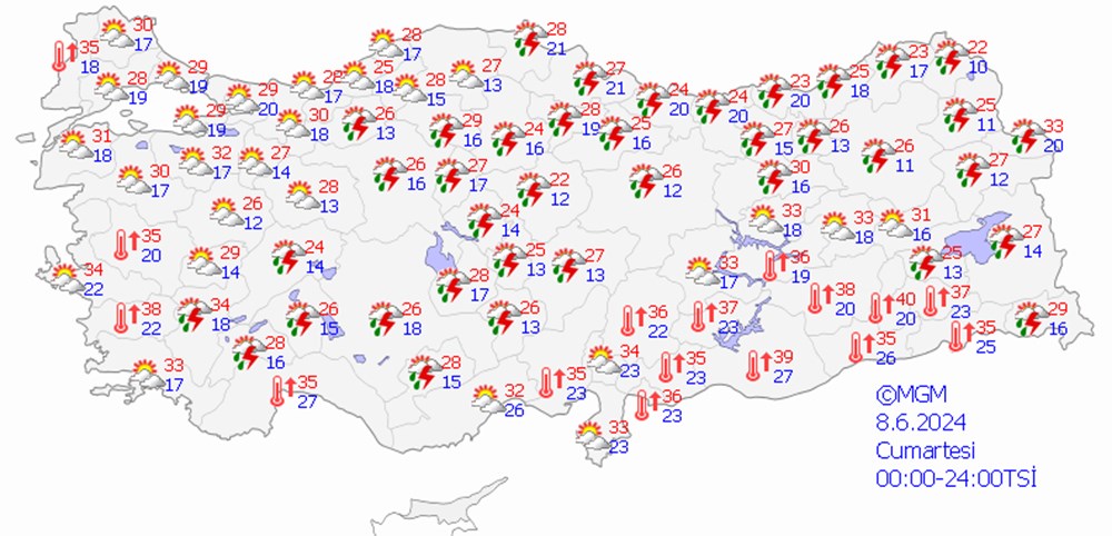 Sıcaklıklar 40 dereceyi geçecek: Bölge bölge hava durumu (Bugün hava nasıl olacak?) - 17