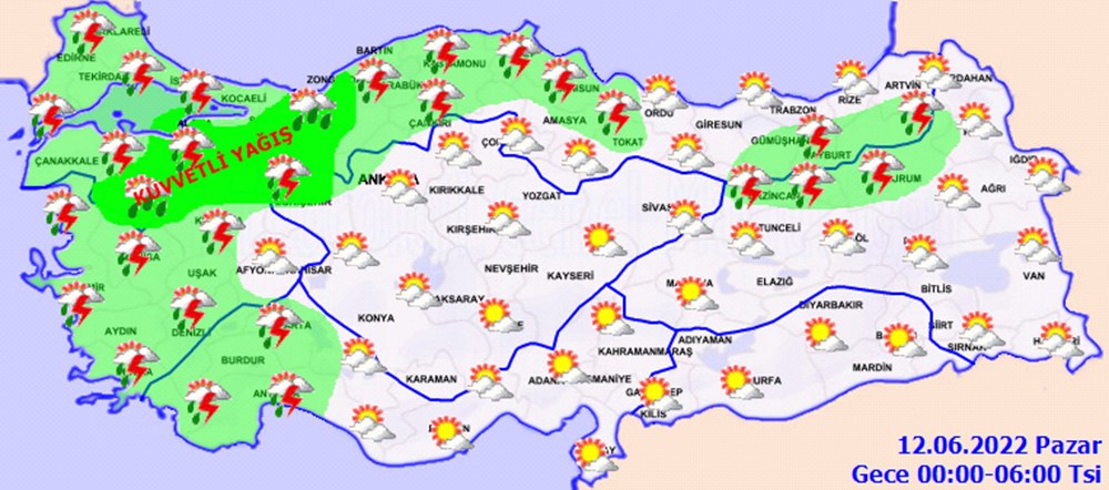 Meteoroloji harita ile uyardı: Şiddetli yağışlara dikkat (11 Haziran 2022 hava durumu) - 10