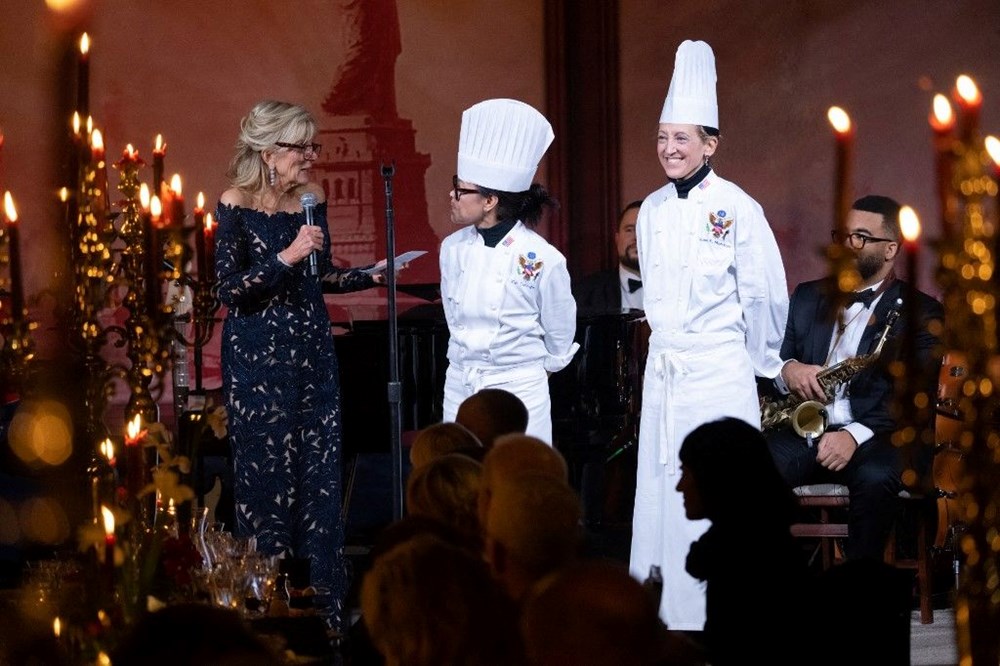 Beyaz Saray'da Emmanuel Macron ve ünlülerle akşam yemeği - 9