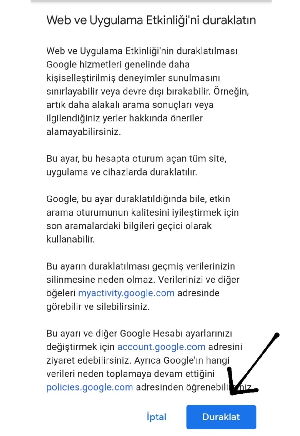 Google arama geçmişi Google hesabından nasıl temizlenir? - 11