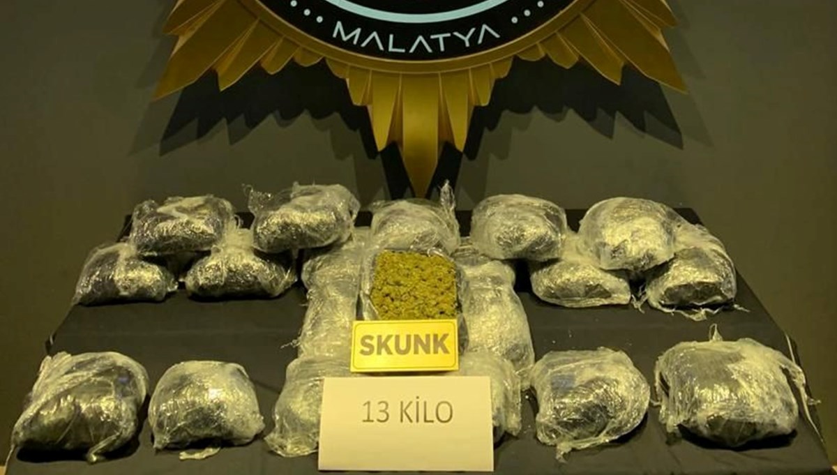 Malatya'da trende 13 kilogram uyuşturucu ele geçirildi