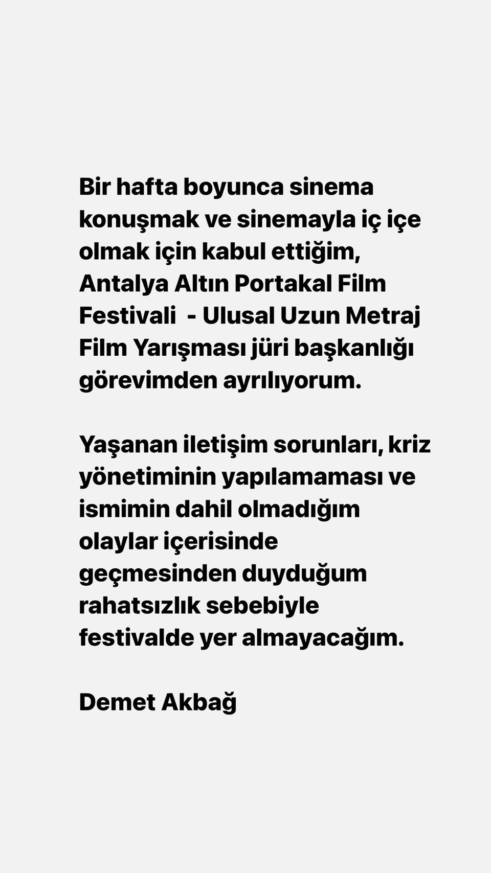 Demet Akbağ Altın Portakal Film Festivali jüri başkanlığı görevinden ayrıldı - 1