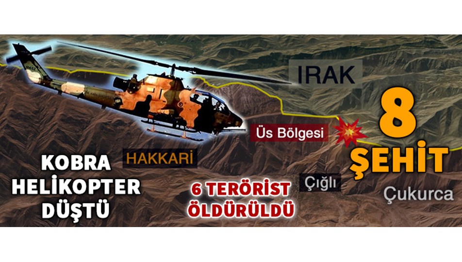 Hakkari'de Kobra helikopter düştü, 8 asker şehit