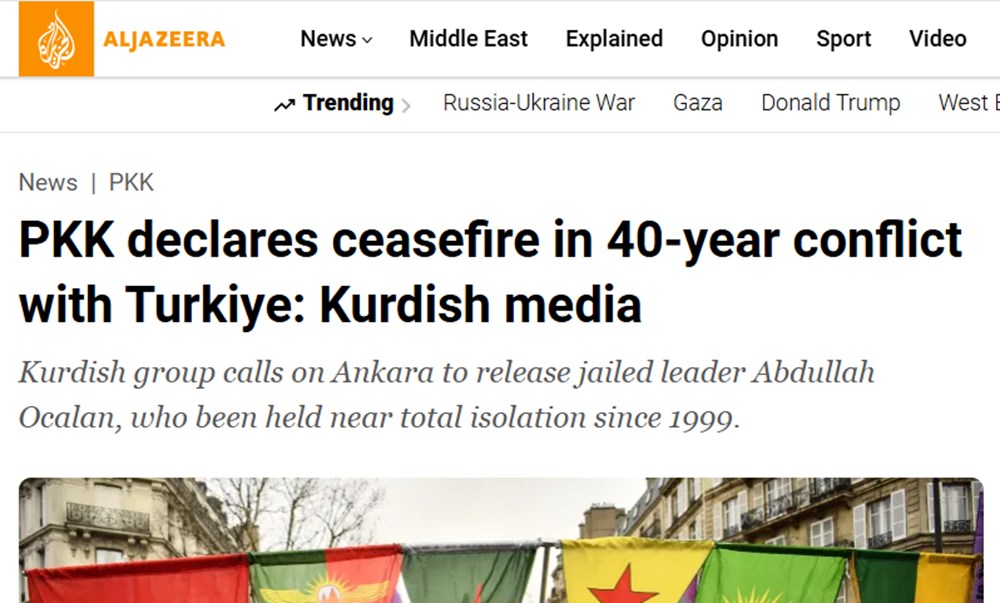 PKK'nın ateşkes ilanı dünya manşetlerinde: