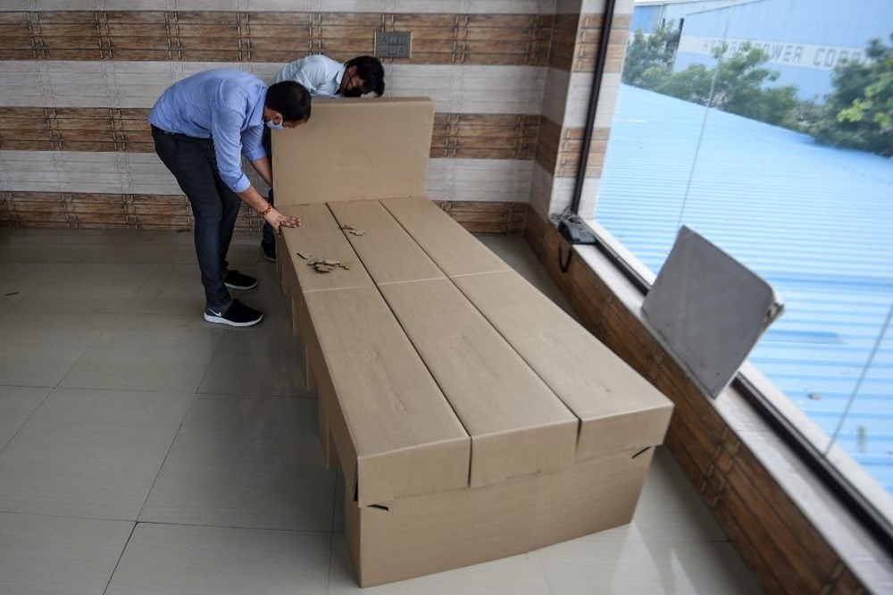 Hindistan'da Covid-19'a karşı karton yatak çözümü - 3