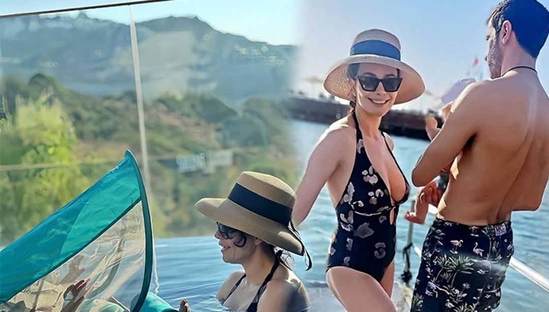 Ünlü oyuncu Songül Öden kızı ile tatilde