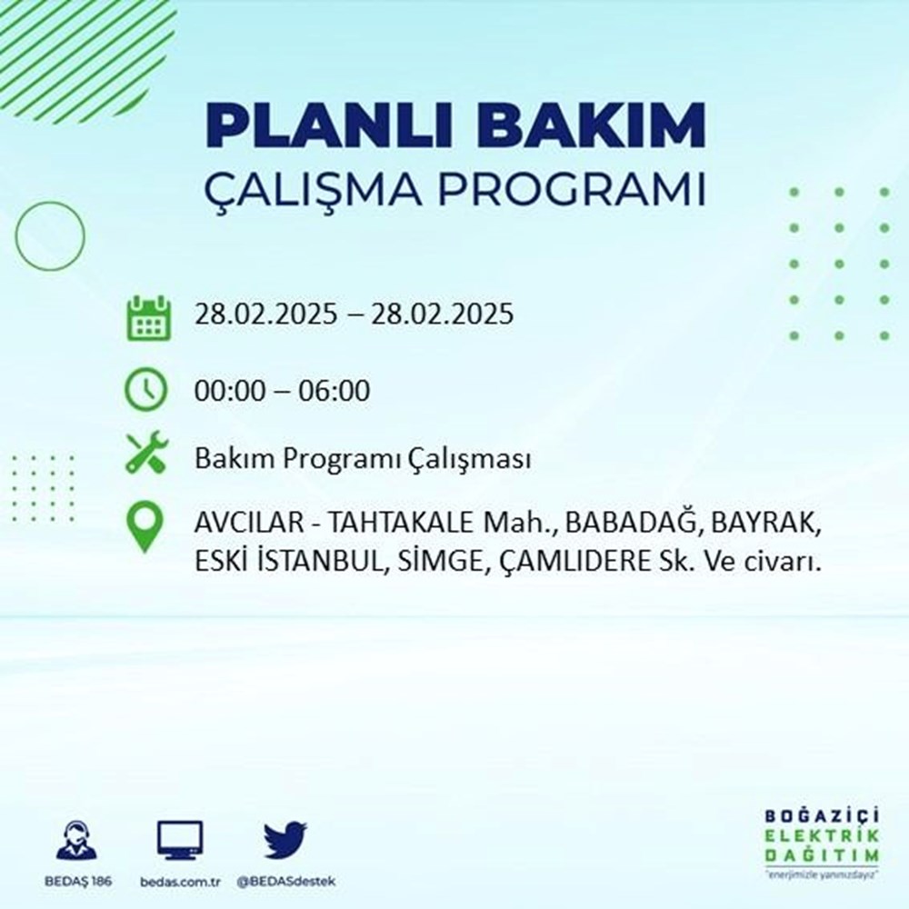 İstanbul'da Elektrikler Ne Zaman Gelecek? 21 İlçede BEDAŞ Kesinti Alarmı (28 Şubat) 75