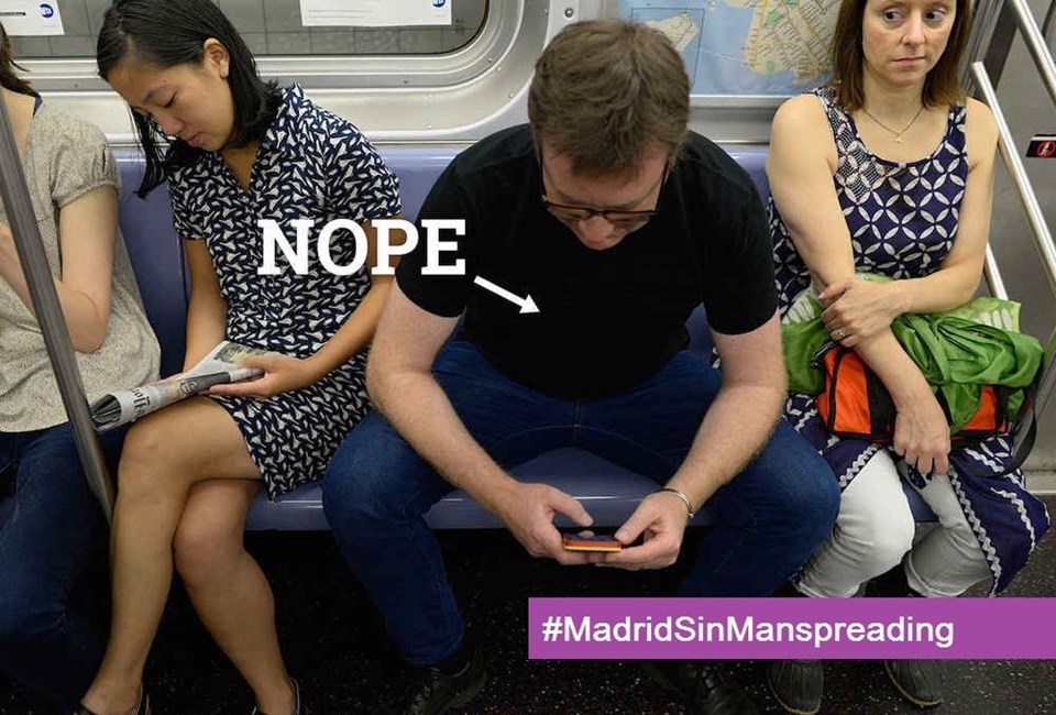 Madrid Belediyesi'nden erkeklere: “Yayılarak oturmayı kes" - 1