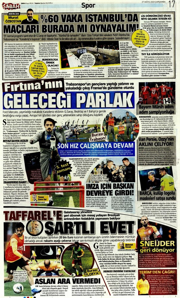 Gunun Spor Mansetleri 26 Nisan 2020 Ntv