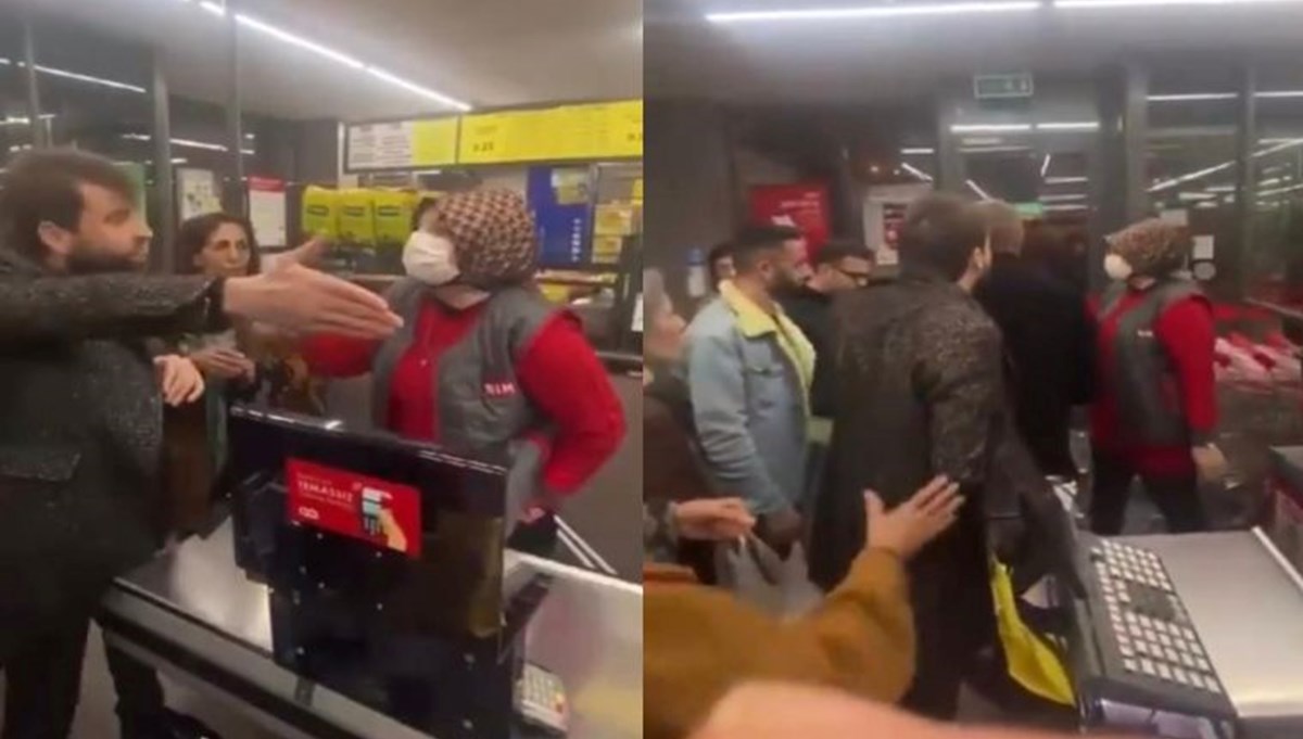 İstanbul'da markette maskesiz provokasyon