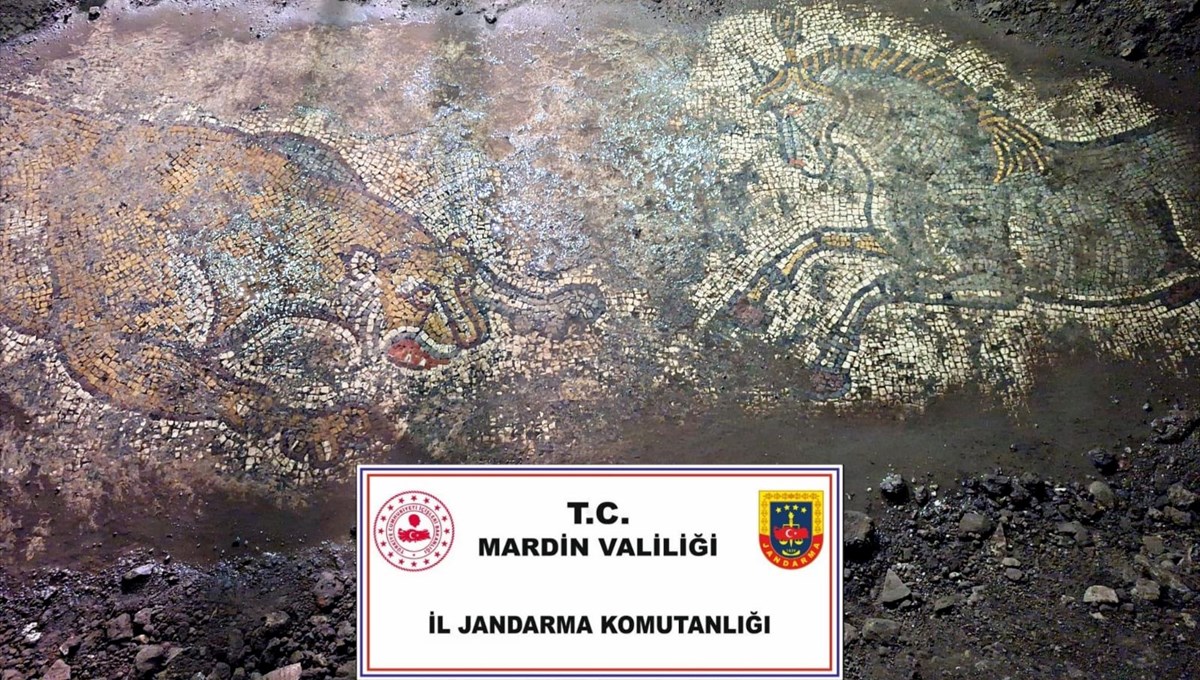 1500 yıllık mozaik, kaçakçılara satılmadan ele geçirildi 1500 yıllık mozaik, kaçakçılara satılmadan ele geçirildi