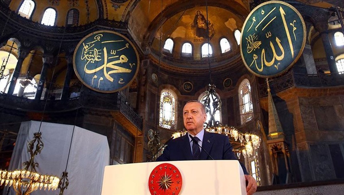 SON DAKİKA:Cumhurbaşkanı Erdoğan'dan Ayasofya paylaşımı